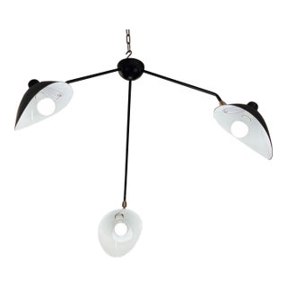 Serge Mouille Style Spider Ceiling Lamp, Three Arms For Sale