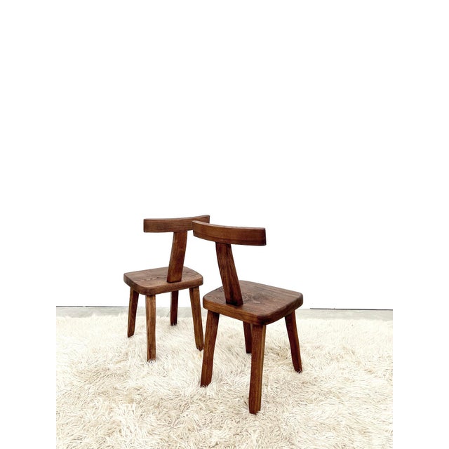 Vintage T Aranjou Chairs in Elm, 1960, Set of 6 For Sale - Image 4 of 18