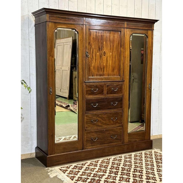 19th Century English Mahogany Wardrobe For Sale - Image 16 of 18