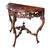 Pair of Antique Rococo Revival Carved Walnut Burl Veneer Half Round Moon Tables For Sale - Image 4 of 12