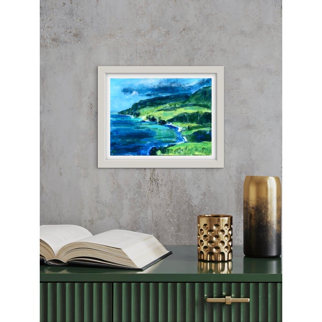 Textile Maui Coast, Modern Impressionist Acrylic Painting For Sale - Image 7 of 10