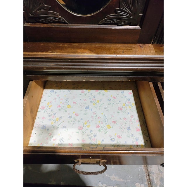 Late 1800s Victorian Etched Glass Hutch For Sale - Image 13 of 16