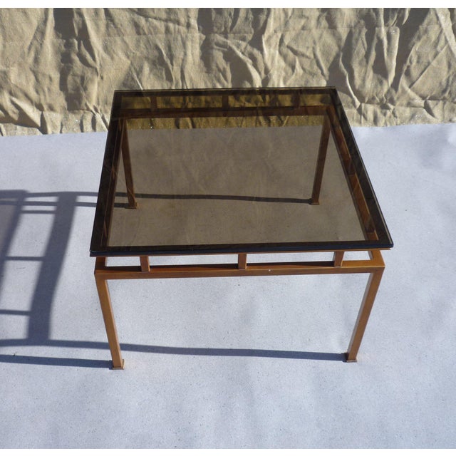 Vintage Smoked Glass Side Table, 1980s For Sale - Image 6 of 7