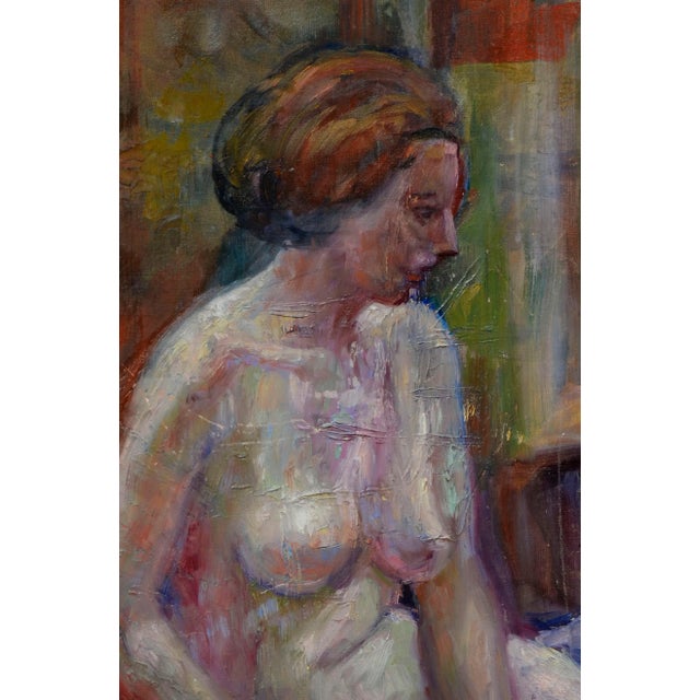 American Mid Century Sitting Nude Figurative by Elmer Albritton For Sale - Image 3 of 4