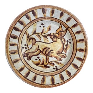 Mid-Century Rustic European Earthenware Wall Plate For Sale