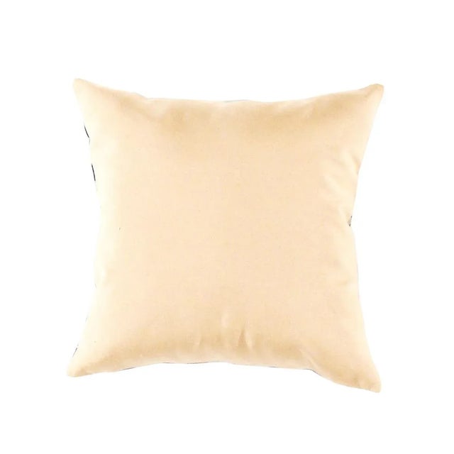 Light Gray Contemporary Bohemian Silk Velvet Ikat Pillow For Sale - Image 8 of 8