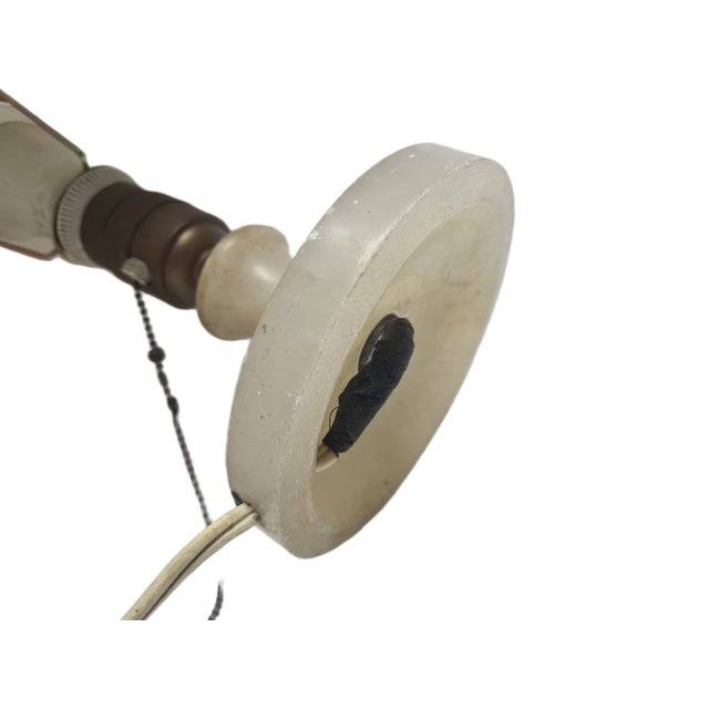 1950s Art Deco Alabaster Bedside Lamp, Belgium, 1950s For Sale - Image 5 of 11