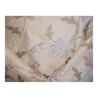 Kravet Couture 24464 Damier Horizon - Floral Vine Emroidered Silk Upholstery Drapery Fabric For Sale