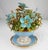 Rare Fleurs Des Siècles enamel floral bouquet delicately set in a blue porcelain cachepot attributed to Jane Hutcheson for...