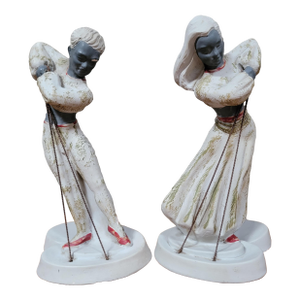 Dancing Figures by Devonware Circa. 1950's - A Pair