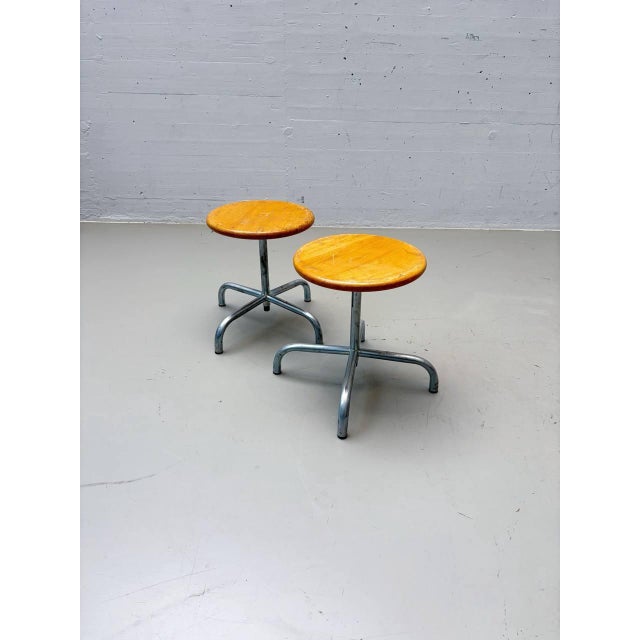 Metal Vintage Industrial Swivel Stool, 1980s For Sale - Image 7 of 15