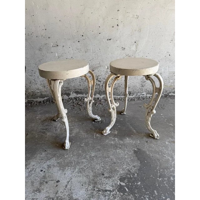 Set of Antique Cast Iron Side Tables, Set of 2 For Sale - Image 10 of 10