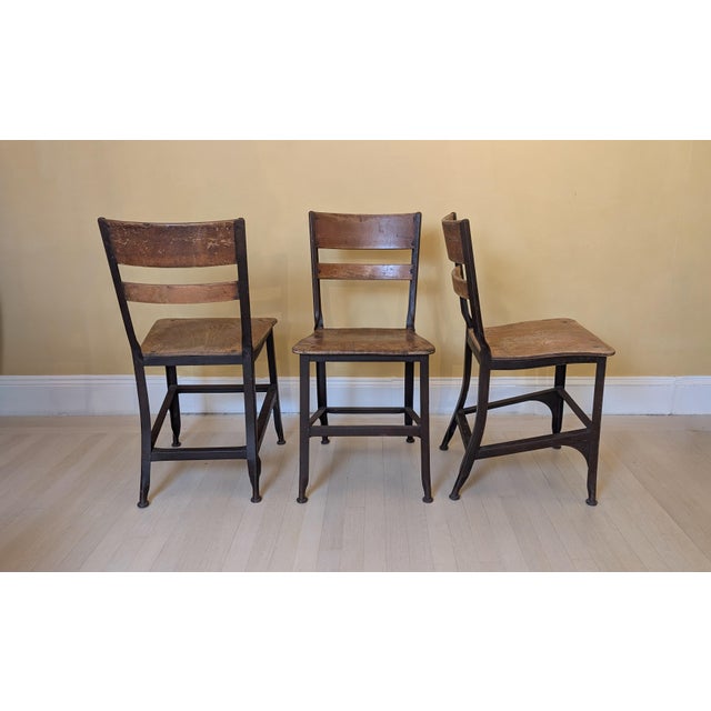 1940s Toledo Metal Furniture Co. Industrial Steel & Plywood Dining Chairs, Set of 6 For Sale In New York - Image 6 of 13