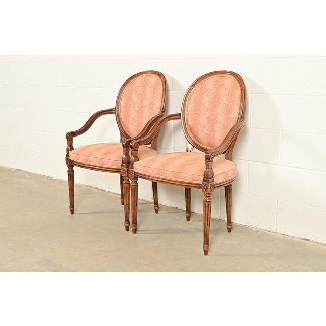 Karges French Regency Louis XVI Carved Walnut Armchairs, Pair For Sale - Image 14 of 14