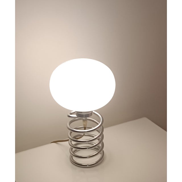 Vintage Spring Table Lamp attributed to Ingo Maurer for Honsel, 1970s For Sale - Image 6 of 7