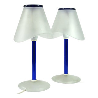 Postmodern Glass Table Lamps from Effetre Murano, Italy, 1980s, Set of 2 For Sale