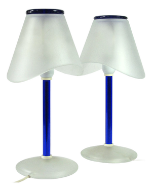 Postmodern Glass Table Lamps from Effetre Murano, Italy, 1980s, Set of 2