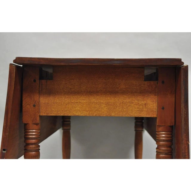 Late 19th Century Antique French Country Farmhouse Cherry Wood Drop Leaf Extension Dining Table For Sale - Image 5 of 12