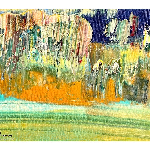 Mid 20th Century American Vivid Abstract Expressionist Art Oil Painting Norman Carton, Wpa Artist For Sale - Image 5 of 7