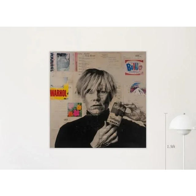 Andy Warhol Pop Art. Acrylic and silkscreen on canvas. Ready to hang with signature at the back.