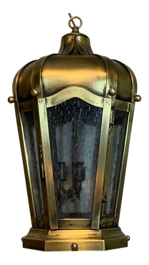 1990s Hand Crafted Solid Brass Hanging Lantern