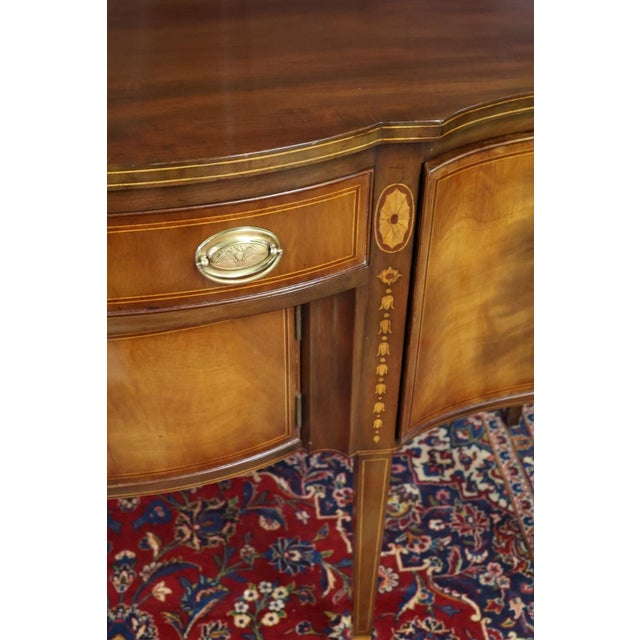 1980s Kittinger Federal Hepplewhite Style Mahogany Inlaid Server Buffet Sideboard For Sale - Image 13 of 13