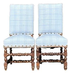 Vintage Boho Barley Twist Chairs - A Pair