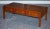 1950s Military Campaign 3-Drawer Coffee Table in Burr Yew Wood, Elm and Brass, 1950s For Sale - Image 5 of 14