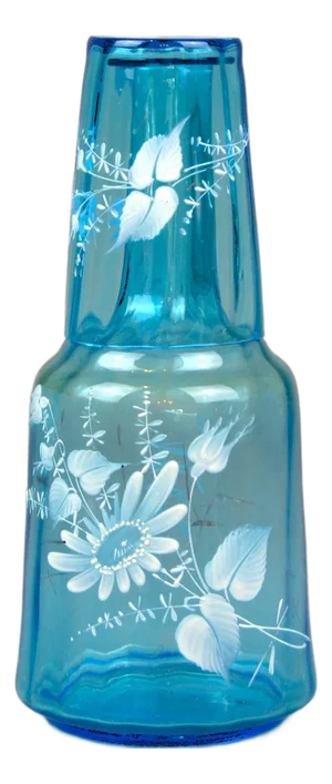 Antique Water Carafe with Glass, Set of 2