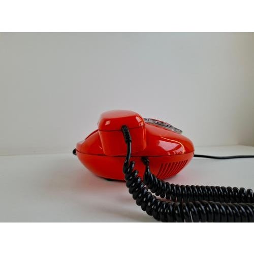 Mid-Century Orange Rotary Desk Telephone from Tesla, Czechoslovakia, 1970s For Sale - Image 12 of 18