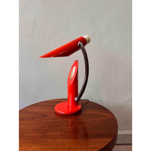 1970s Orange Tharsis Foldable Table Lamp by Luis Perez de la Oliva for Fase, 1973 For Sale - Image 5 of 18