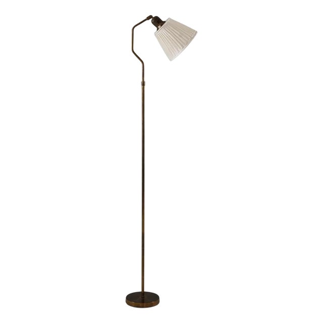 Mid-Century Modern Swedish Floor Lamp in Brass, 1960s For Sale