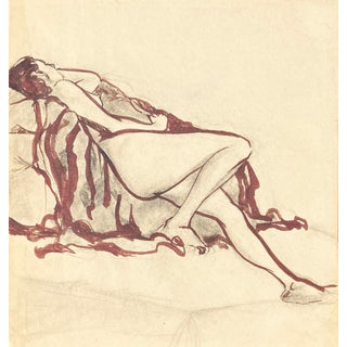 'Reclining Nude' by Michael Decker, 1970s For Sale