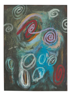 Scott K. Duff "Never Alone" Grafitto New York Abstract Expressionist Acrylic on Paper 1989