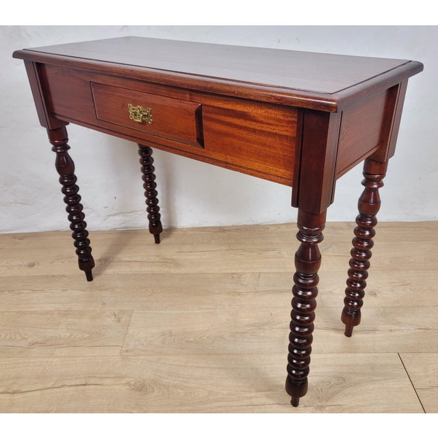 Mid-Century Mahogany Side Table, 1980s For Sale - Image 4 of 18