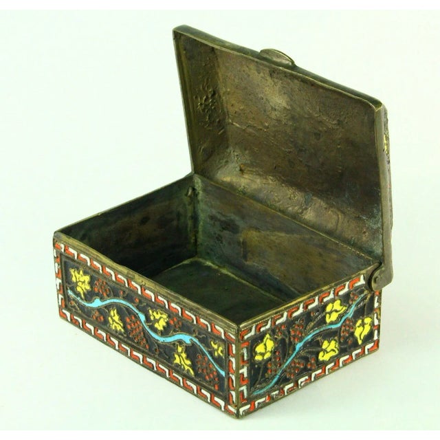 Bronze 1800's Greek Celled Constantinople Patriarchate Enamel Bronze Box For Sale - Image 8 of 13