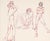 Mid 20th Century Three Poses - Original Male Nude Figurative Drawing on Paper For Sale - Image 5 of 8