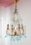 Italian Chandelier with Blue Glass Droplets, 1960s For Sale - Image 11 of 13