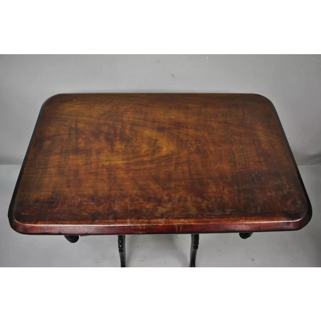 Late 19th Century Antique Eastlake Victorian Aesthetic Movement Carved Walnut 6 Leg Parlor Table For Sale - Image 5 of 12