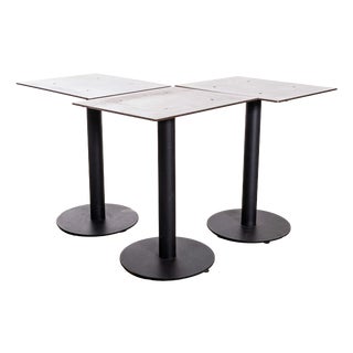 Vintage Black Steel Square Café Table, 1950 For Sale