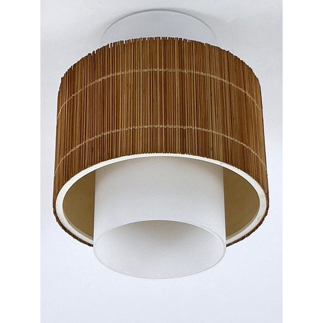 Mid-Century Modern Flush Mount in Aluminum, Glass, and Wood, Germany, 1960s For Sale - Image 11 of 18