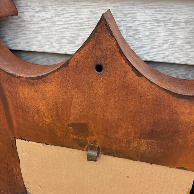 Folk Art Metal Industrial Mirror For Sale - Image 9 of 9