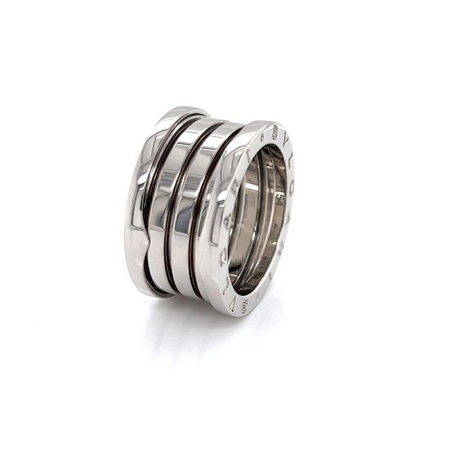 Mid 20th Century Mid 20th Century Bvlgari B.zero1 Four-Band Ring in 18k White Gold w/Cert Size 6.5 / EU 54 For Sale - Image 5 of 8