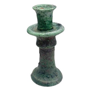Moroccan Tamegroute Glazed Candlestick Holder For Sale