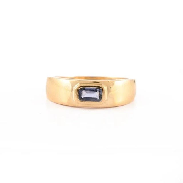 Genuine Tanzanite Ring in 18k Solid Yellow Gold Size 5 For Sale - Image 4 of 8