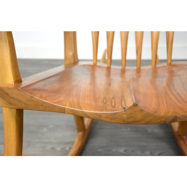 Wood Modern Walnut Sam Maloof Style Rocking Chair For Sale - Image 7 of 11