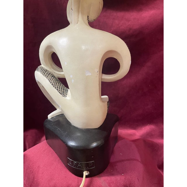 1950s FAIP Lamps Moderne Stylized in the Style of Frederic Weinberg With Original Shades - a Pair For Sale - Image 11 of 12