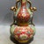 Ceramic Famille Rose Gilded Double Gourd Vase With Ruyi Handles, Chinoiserie Decor Vessel For Sale - Image 7 of 8