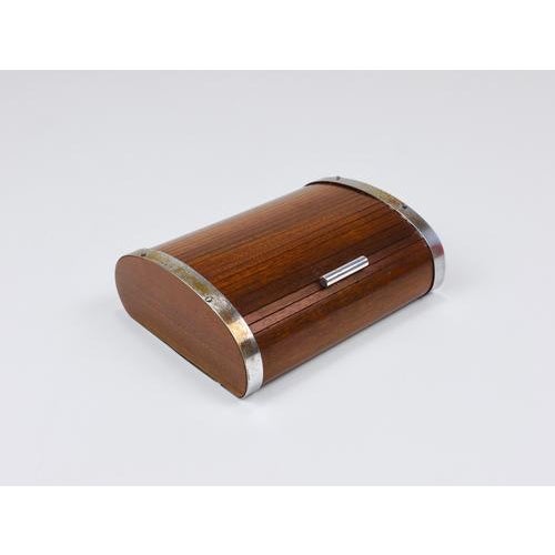 Large Art Deco Jewelry Storage Cigarette Box with Roll Top attributed to Carl Auböck, Vienna, 1930s For Sale - Image 9 of 18