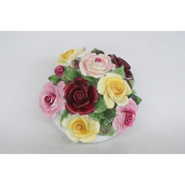 Royal Adderley Bone China Floral Basket of Roses Figurine Made in England 5054b For Sale In Miami - Image 6 of 18
